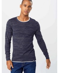 dunkelblauer Pullover mit einem Rundhalsausschnitt von Key Largo