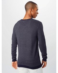 dunkelblauer Pullover mit einem Rundhalsausschnitt von Key Largo