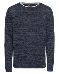 dunkelblauer Pullover mit einem Rundhalsausschnitt von Key Largo