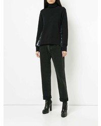 dunkelblauer Pullover mit einem Rundhalsausschnitt von Sacai