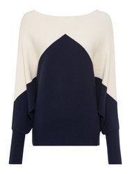 dunkelblauer Pullover mit einem Rundhalsausschnitt von Lascana