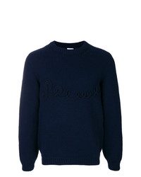 dunkelblauer Pullover mit einem Rundhalsausschnitt von Loewe