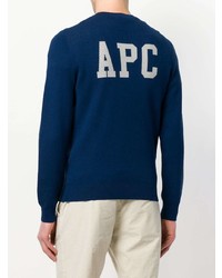 dunkelblauer Pullover mit einem Rundhalsausschnitt von A.P.C.