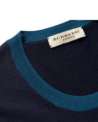 dunkelblauer Pullover mit einem Rundhalsausschnitt von Burberry