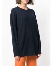 dunkelblauer Pullover mit einem Rundhalsausschnitt von Roberto Collina