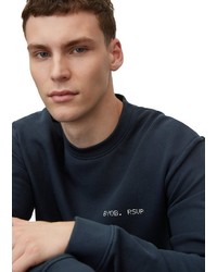 dunkelblauer Pullover mit einem Rundhalsausschnitt von Marc O'Polo Denim