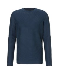 dunkelblauer Pullover mit einem Rundhalsausschnitt von Marc O'Polo