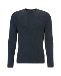 dunkelblauer Pullover mit einem Rundhalsausschnitt von Marc O'Polo