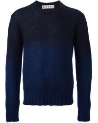 dunkelblauer Pullover mit einem Rundhalsausschnitt von Marni