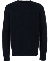 dunkelblauer Pullover mit einem Rundhalsausschnitt von Marni