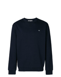 dunkelblauer Pullover mit einem Rundhalsausschnitt von McQ Alexander McQueen