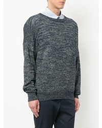 dunkelblauer Pullover mit einem Rundhalsausschnitt von E. Tautz