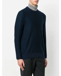 dunkelblauer Pullover mit einem Rundhalsausschnitt von MICHAEL Michael Kors