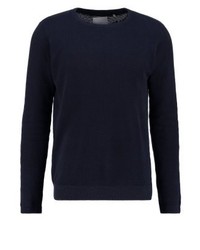 dunkelblauer Pullover mit einem Rundhalsausschnitt von Minimum