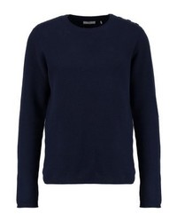 dunkelblauer Pullover mit einem Rundhalsausschnitt von Minimum