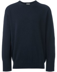 dunkelblauer Pullover mit einem Rundhalsausschnitt von N.Peal