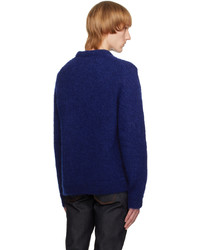dunkelblauer Pullover mit einem Rundhalsausschnitt von Nudie Jeans