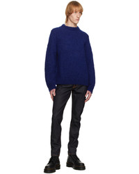 dunkelblauer Pullover mit einem Rundhalsausschnitt von Nudie Jeans