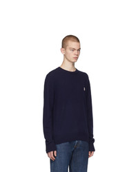 dunkelblauer Pullover mit einem Rundhalsausschnitt von Acne Studios