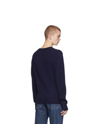 dunkelblauer Pullover mit einem Rundhalsausschnitt von Acne Studios