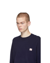 dunkelblauer Pullover mit einem Rundhalsausschnitt von Acne Studios