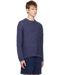 dunkelblauer Pullover mit einem Rundhalsausschnitt von Solid Homme