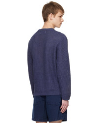 dunkelblauer Pullover mit einem Rundhalsausschnitt von Solid Homme