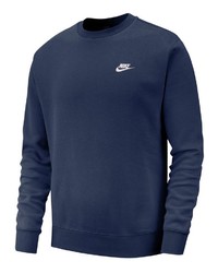 dunkelblauer Pullover mit einem Rundhalsausschnitt von Nike Sportswear