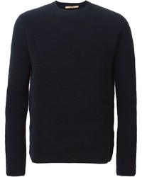 dunkelblauer Pullover mit einem Rundhalsausschnitt von Nuur