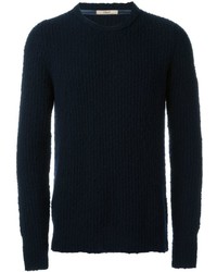 dunkelblauer Pullover mit einem Rundhalsausschnitt von Nuur