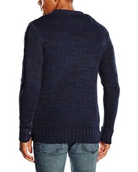 dunkelblauer Pullover mit einem Rundhalsausschnitt von ONLY & SONS