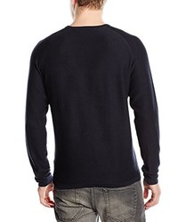 dunkelblauer Pullover mit einem Rundhalsausschnitt von ONLY & SONS