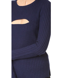 dunkelblauer Pullover mit einem Rundhalsausschnitt von Frame
