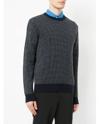 dunkelblauer Pullover mit einem Rundhalsausschnitt von Gieves & Hawkes