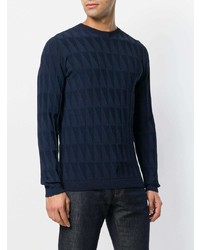 dunkelblauer Pullover mit einem Rundhalsausschnitt von Giorgio Armani