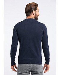 dunkelblauer Pullover mit einem Rundhalsausschnitt von Petrol Industries