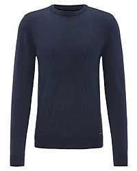 dunkelblauer Pullover mit einem Rundhalsausschnitt von Petrol Industries