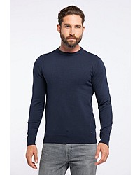 dunkelblauer Pullover mit einem Rundhalsausschnitt von Petrol Industries