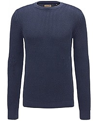 dunkelblauer Pullover mit einem Rundhalsausschnitt von Petrol Industries