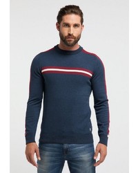 dunkelblauer Pullover mit einem Rundhalsausschnitt von Petrol Industries