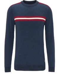 dunkelblauer Pullover mit einem Rundhalsausschnitt von Petrol Industries