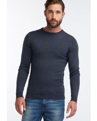 dunkelblauer Pullover mit einem Rundhalsausschnitt von Petrol Industries