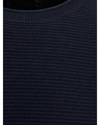 dunkelblauer Pullover mit einem Rundhalsausschnitt von Produkt