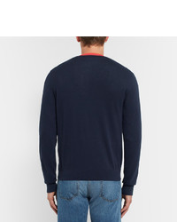 dunkelblauer Pullover mit einem Rundhalsausschnitt von Paul Smith