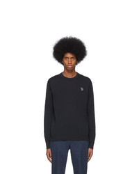 dunkelblauer Pullover mit einem Rundhalsausschnitt von Ps By Paul Smith