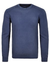 dunkelblauer Pullover mit einem Rundhalsausschnitt von RAGMAN