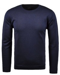 dunkelblauer Pullover mit einem Rundhalsausschnitt von RAGMAN