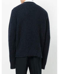 dunkelblauer Pullover mit einem Rundhalsausschnitt von Stella McCartney