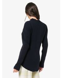 dunkelblauer Pullover mit einem Rundhalsausschnitt von Low Classic