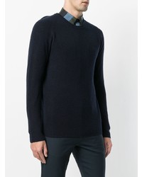 dunkelblauer Pullover mit einem Rundhalsausschnitt von Theory